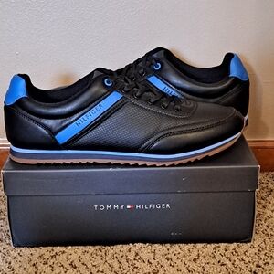 Tommy Hilfiger Flake3 Men's Black & Royal Blue Low-Top Sneakers Size 13